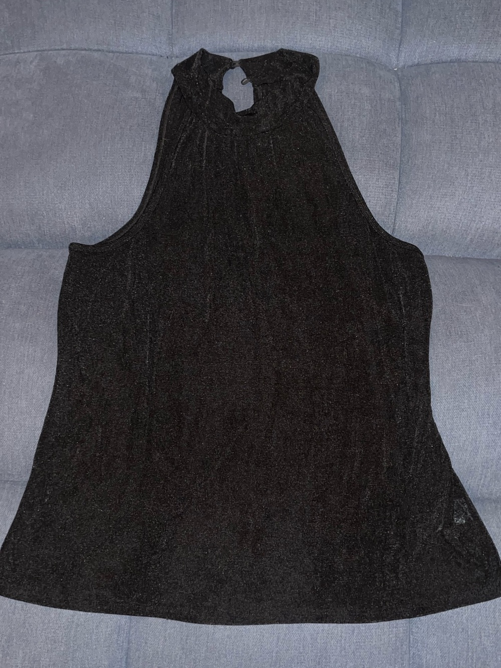 Shimmery Black Halter Tank Top